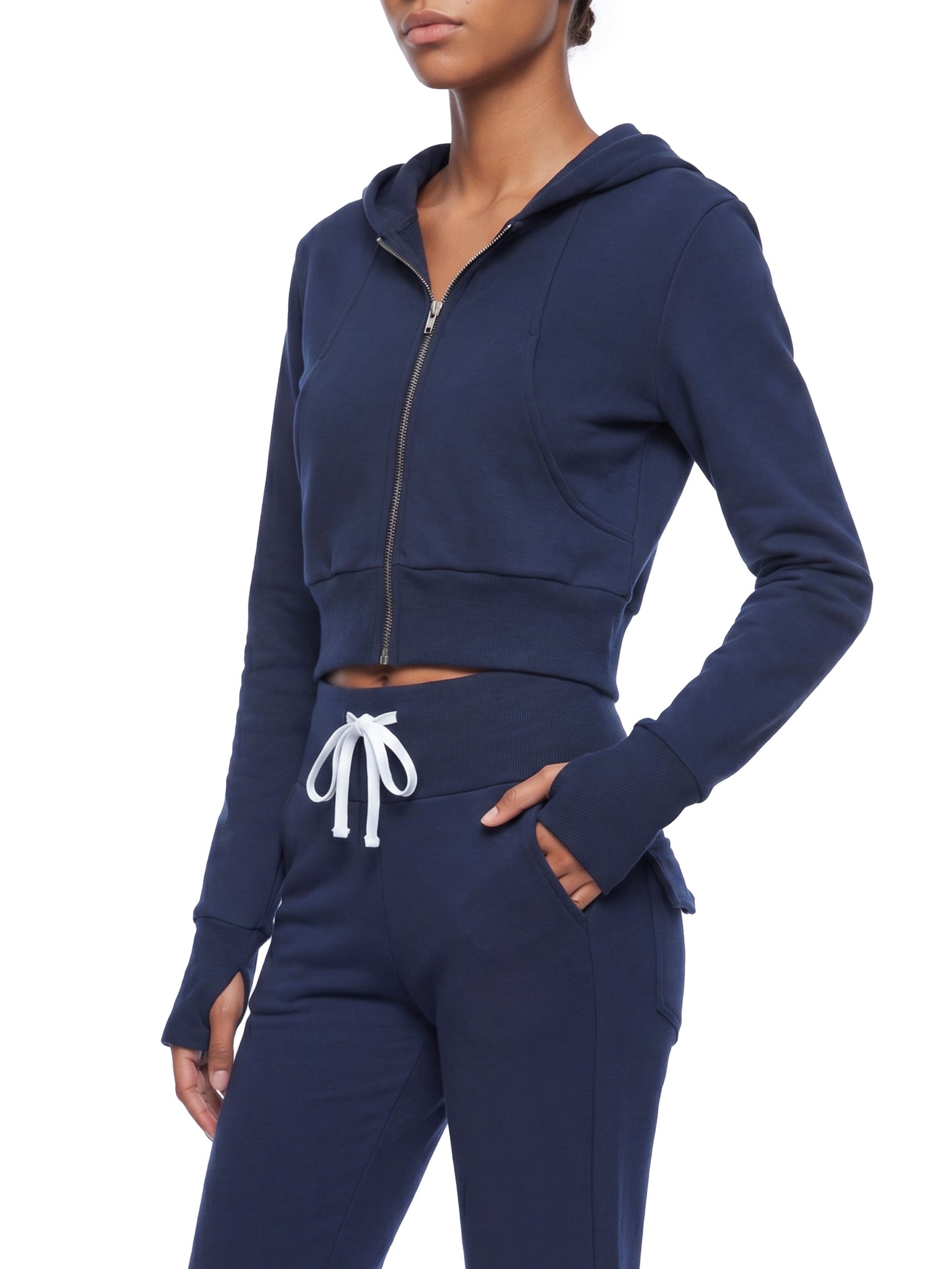 Women’s Slim Crop Full Zip Hoodie